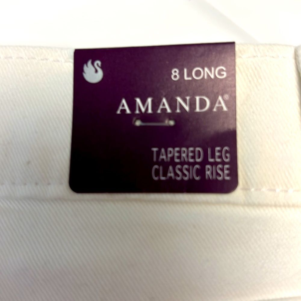 Gloria Vanderbilt Amanda Supreme Stretch White Jeans Sz. 8 Long NWT - Picture 5 of 10